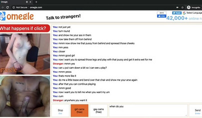 Busty Omegle teen Rachel makes a black dude masturbate while touching herself