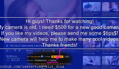 Russian amateur slut Dina sucking and taking jizz in her mouth in compilation