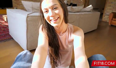 Sinful teen Ariel Grace gets her muff stretched out by her stepdad