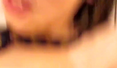 Young Japanese teen gives a sloppy BJ and gets her hairy pussy fucked