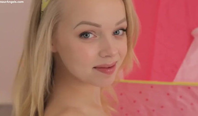 Innocent teenage princess strips down naked and poses