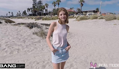 Adorable teen gets picked up in public and fucked deeply