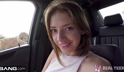 Adorable teen gets picked up in public and fucked deeply