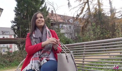 Big boobed teen in lingerie Sofie gets screwed by a German scout