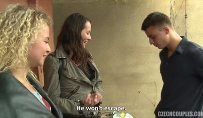 Two cute teens Angel Diamonds & Samantha B blow off a teen boy in public for good cash