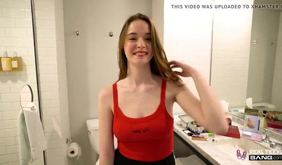 19-year-old teen Hazel Moore bounces on a throbbing dick