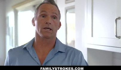 Teen Jade Nile fucks the daddy while mommy is away