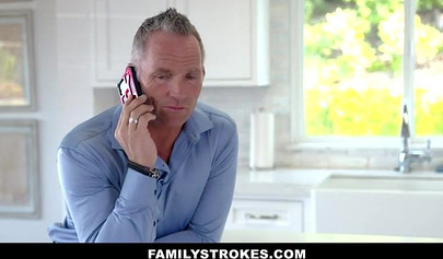 Teen Jade Nile fucks the daddy while mommy is away