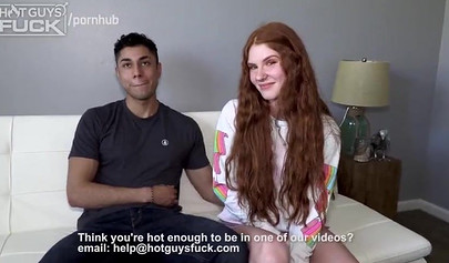 Redhead whore seduces the Latino guy in college