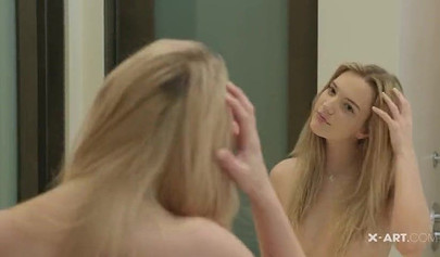 Horny blonde teen Kenna James got her shaved pussy pounded in missionary