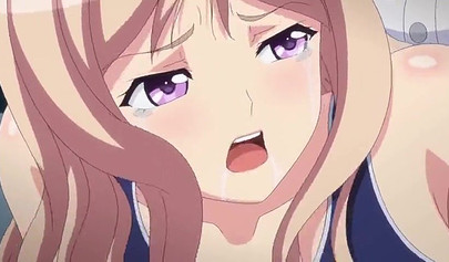 Petite anime hotties get creampied hard in swimsuits in a threesome