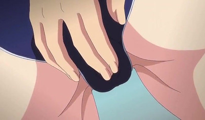 Petite anime hotties get creampied hard in swimsuits in a threesome