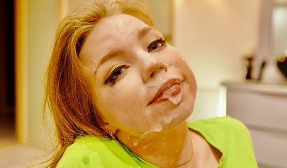 Horny Russian amateur teen gets a big cumshot after rough sex