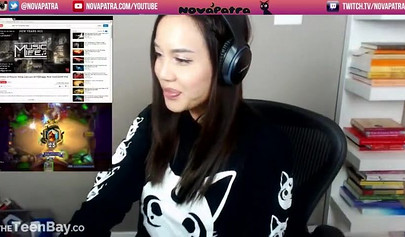 Horny Asian gamer girl Nova Patra strokes her creamy pussy on webcam