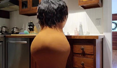 Curvy stuck milf let her horny stepson pound her ass hard