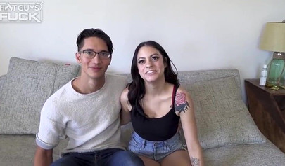 Horny brunette teen gets her big ass stuffed with a big cock