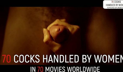 Stunning girls get cumshot after giving sloppy handjobs