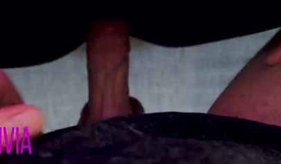 Tight brunette in yoga pants gets jizz on her ass