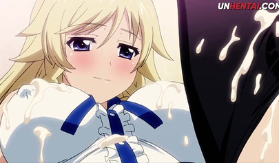 Busty blonde Hentai slut gets her hairy pussy destroyed