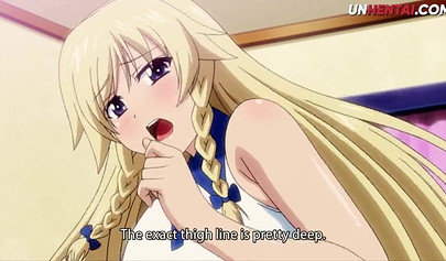 Busty blonde Hentai slut gets her hairy pussy destroyed