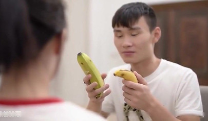 Asian teen with hairy pussy and big boobs screwed hard