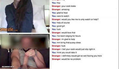 405px x 237px - Young chick giving a handjob and masturbating on Omegle chat