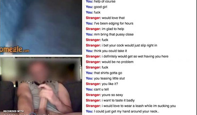 Young chick giving a handjob and masturbating on Omegle chat