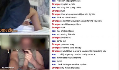 Young chick giving a handjob and masturbating on Omegle chat