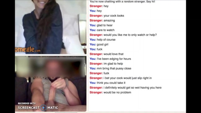 Omegle Blowjob Cumshot - Young chick giving a handjob and masturbating on Omegle chat