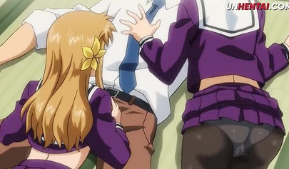 Virgin schoolgirl with big tits double penetrated in uncensored Hentai