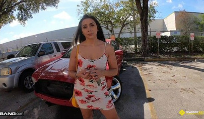 Big ass Latina Lilly Hall fucking a mechanic's big cock