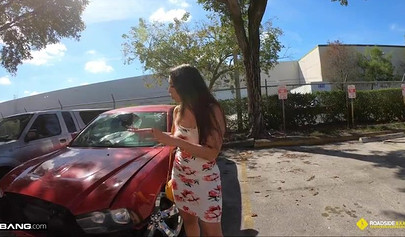 Big ass Latina Lilly Hall fucking a mechanic's big cock