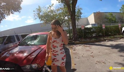 Big ass Latina Lilly Hall fucking a mechanic's big cock