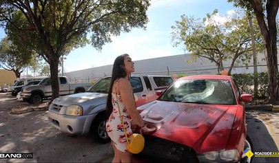 Big ass Latina Lilly Hall fucking a mechanic's big cock