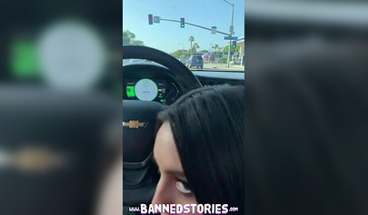 Tiny brunette Eliza Ibarra cumshot in public after hardcore fuck