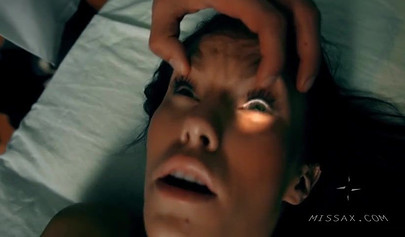 Naughty brunette lesbian Adriana Chechik fucking Megan Rain in missionary