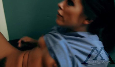 Naughty brunette lesbian Adriana Chechik fucking Megan Rain in missionary