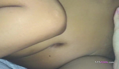 Busty Asian brunette gets a creampie after a sloppy blowjob