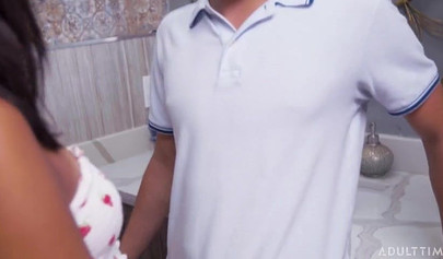 Gorgeous Latina teen Vienna Black helped her stepbrother cum