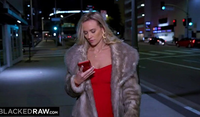 Beautiful blonde Addie Andrews riding a big black cock