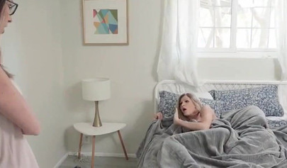 Gorgeous blonde teen Emma Hix riding stepbrother's cock