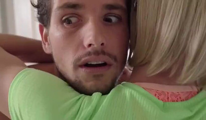 Gorgeous blonde teen Emma Hix riding stepbrother's cock