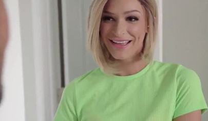 Gorgeous blonde teen Emma Hix riding stepbrother's cock