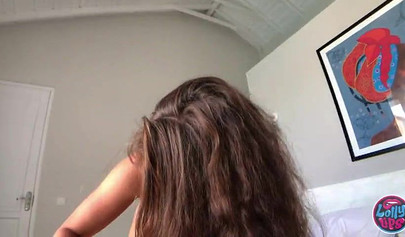 Stunning brunette Latina lets stepbrother fuck her in missionary