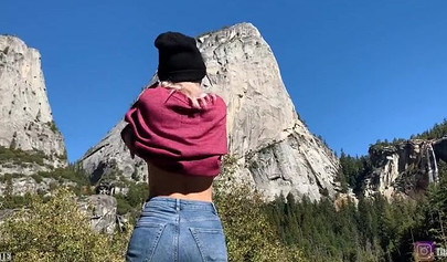 Sexy amateur teen giving a public sloppy blowjob