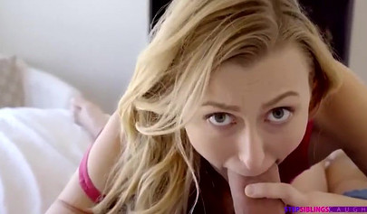 Horny stepsister Alexa Grace lets her step brother fuck her