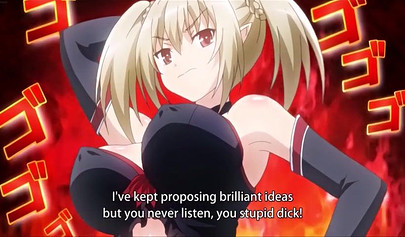 Beautiful redhead anime teen double penetrated in an orgy