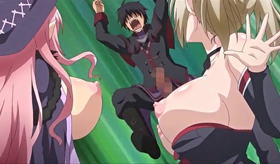 Beautiful redhead anime teen double penetrated in an orgy