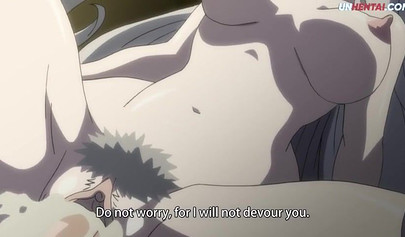 Horny hentai fox girl riding a big human cock gets creampied