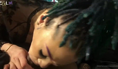 Big ass bitch twerks on a huge cock